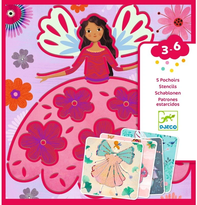 Djeco Piešimo trafaretai - Fėjos (5 vnt.) ( DJ08821 )