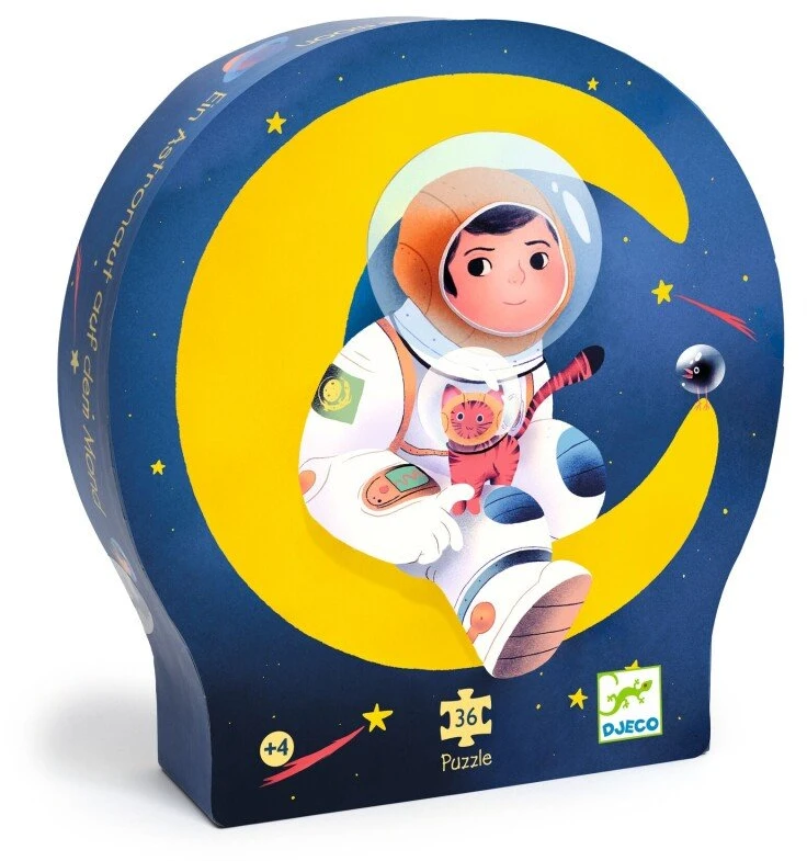 Djeco Siluetų dėlionė - Astronautas mėnulyje (36 detalių)