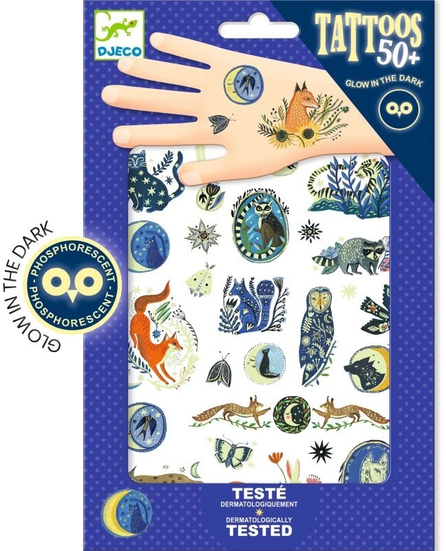 Djeco Tatuiruotės - Nakties atspindžiai (50+ tatuiruočių)