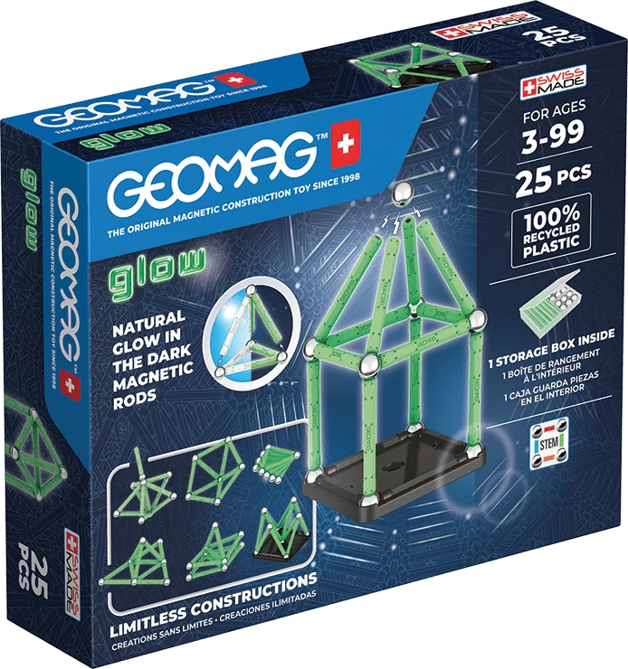 Šviečiantys perdirbti magnetiniai blokeliai 25 vnt GEOMAG GEO-328