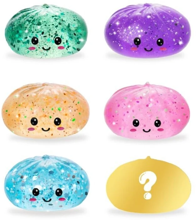 Trendhaus Antistresinis žaislas – Blizgantis koldūnas (Ø 6,5 cm) (1 „Mystery Box“, 6 dizainai)
