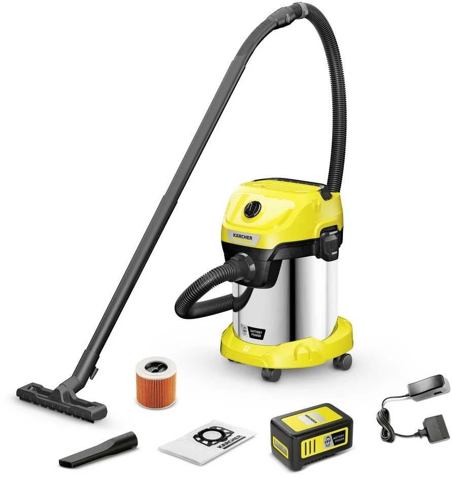 Sauso-drėgno valymo siurblys Kärcher WD 3-18 S BATTERY SET
