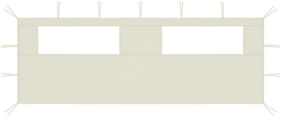 3070413 gazebo sidewall with windows 6x2 m cream (315302)