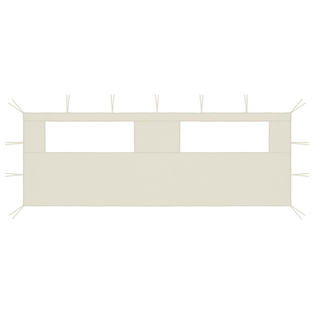3070413 gazebo sidewall with windows 6x2 m cream (315302)