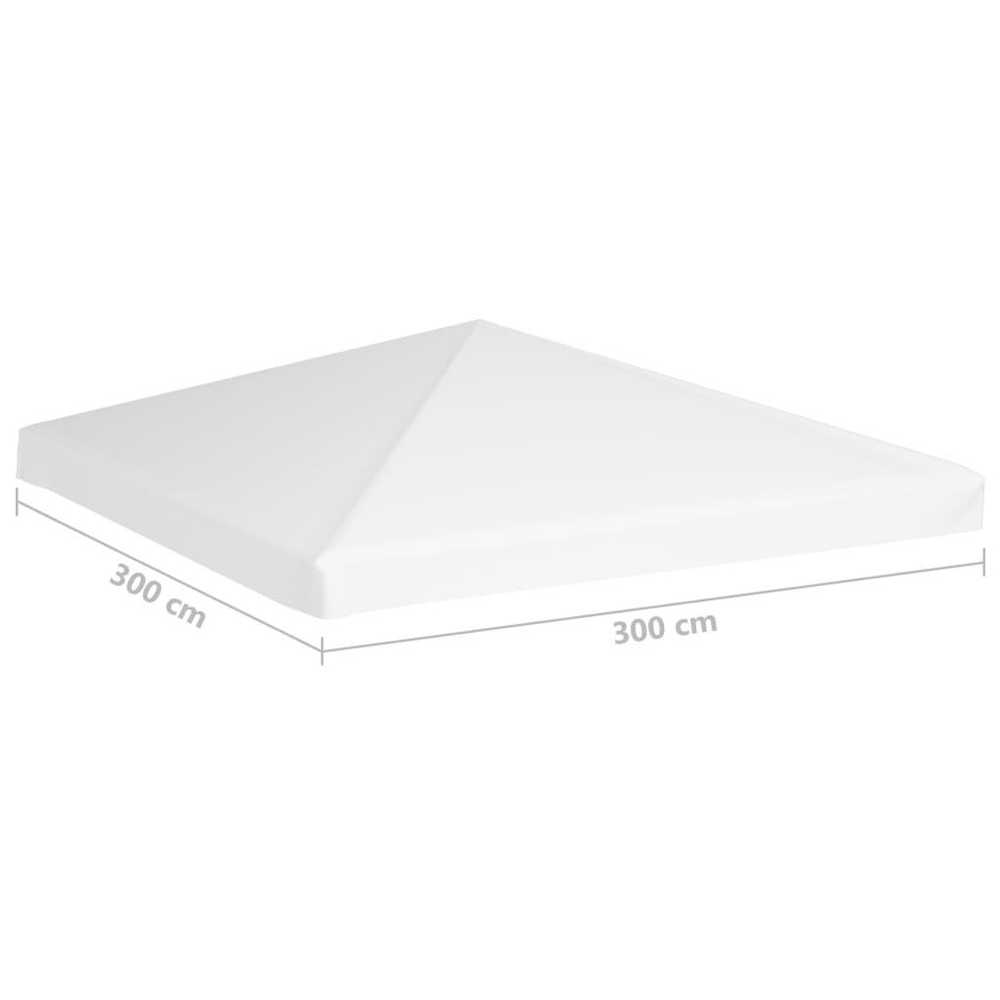 Viršutinis pavėsinės uždangalas, baltos spalvos, 3x3m, 270 g/m²