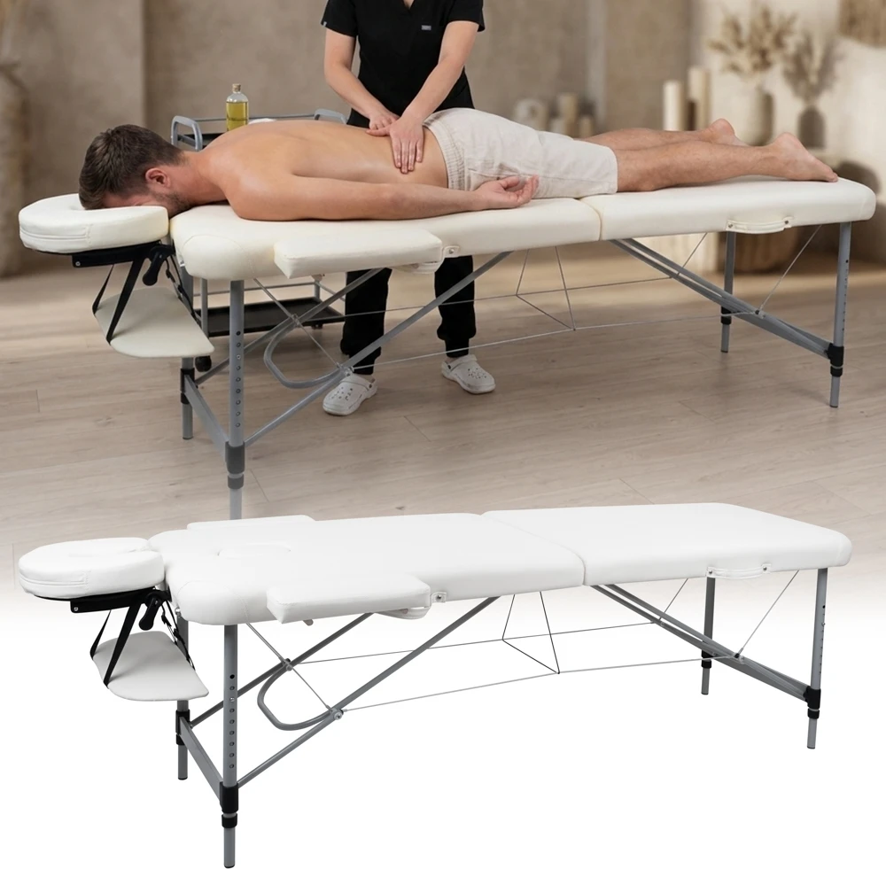 2 dalių aliuminis masažo stalas inSPORTline Morrani (186 × 60 × 62,5–85,5 cm)