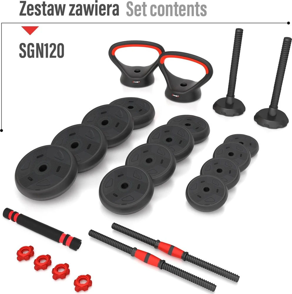 6 viename svorių rinkinys SGN120 PRO 20 kg HMS