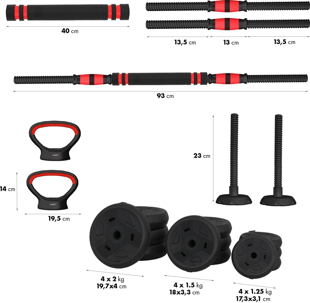 6 viename svorių rinkinys SGN120 PRO 20 kg HMS