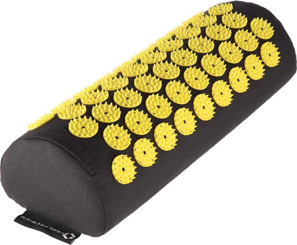 Masažinio akupresūros kilimėlio ir pagalvėlės rinkinys HMS Premium AKM04, juodas