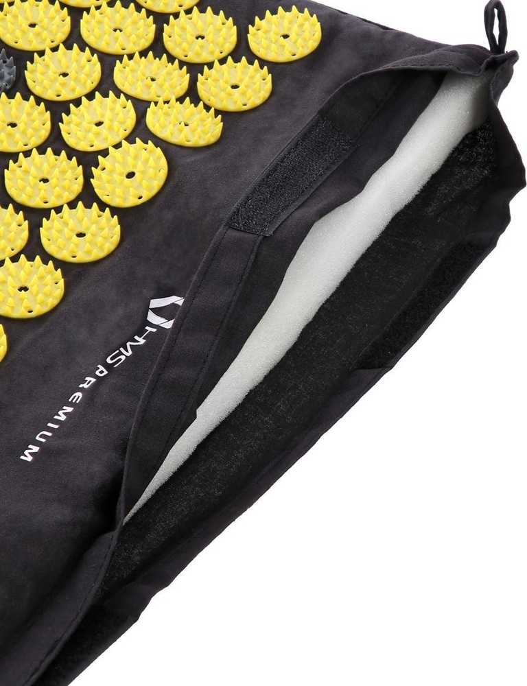 Masažinio akupresūros kilimėlio ir pagalvėlės rinkinys HMS Premium AKM04, juodas