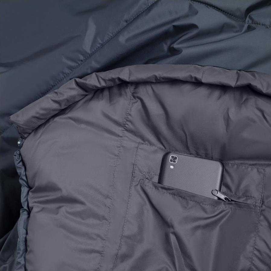 Alpinus Fiber Pro 1100 miegmaišis kairėje, pilka