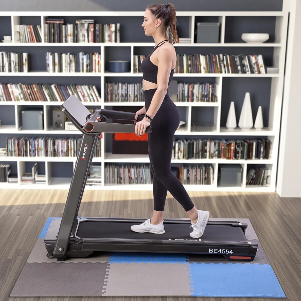 One Fitness Sudedamas kilimėlis treniruotėms HMS MP10 ,šviesiai pilkas-mėlynas-tamsiai pilkas, 60x60x1.0 cm, 9 dalių