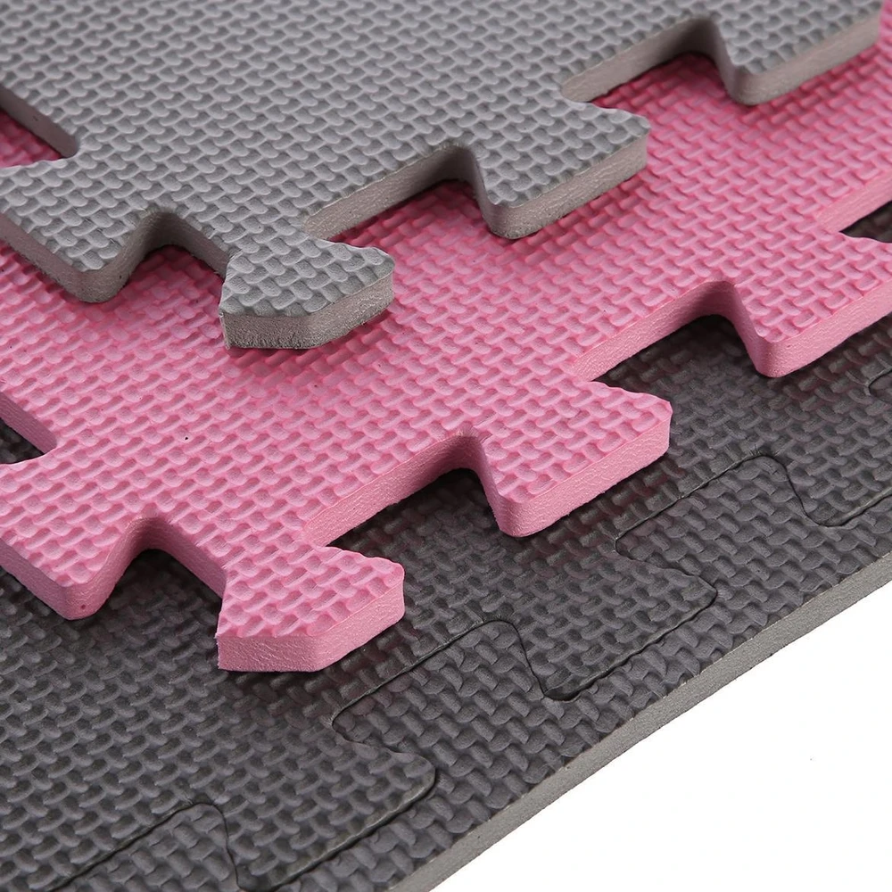 One Fitness Sudedamas kilimėlis treniruotėms HMS MP10 šviesiai pilkas-rožinis-tamsiai pilkas, 60x60x1.0cm (9 dalių)
