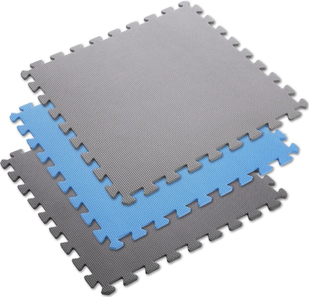 One Fitness Sudedamas kilimėlis treniruotėms HMS MP10 ,šviesiai pilkas-mėlynas-tamsiai pilkas, 60x60x1.0 cm, 9 dalių