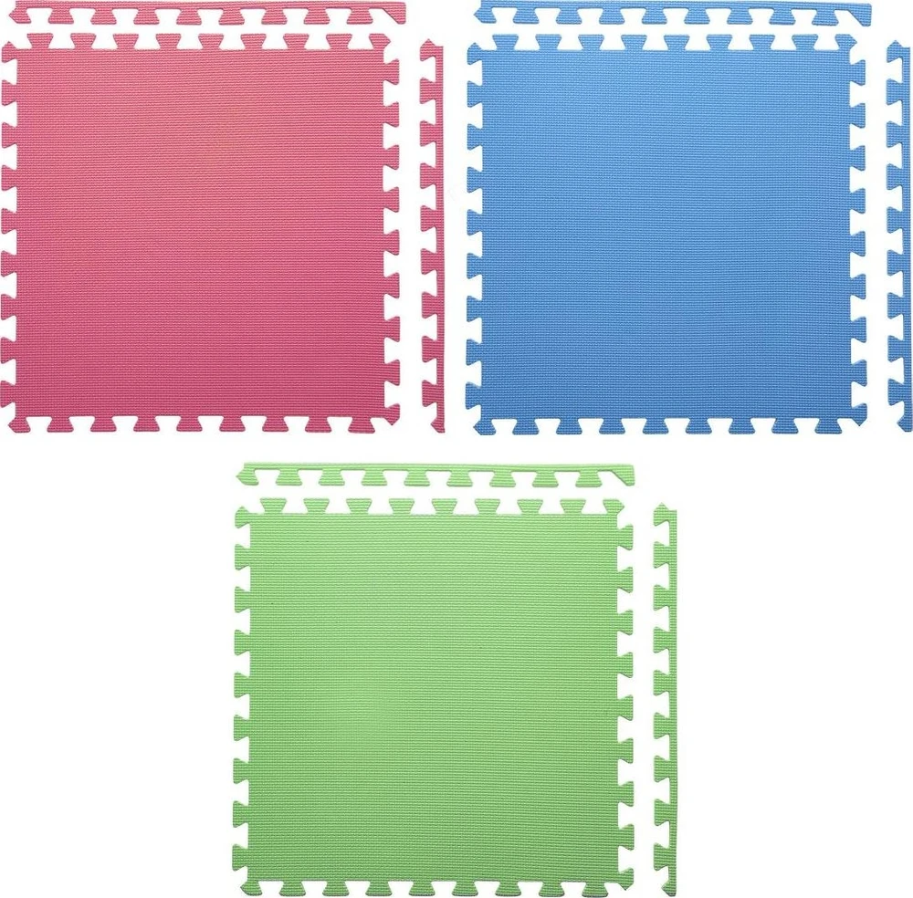 Sudedamas kilimėlis treniruotėms One Fitness MP10 žalias-mėlynas-raudonas, 60x60x1.0cm (9 dalių)
