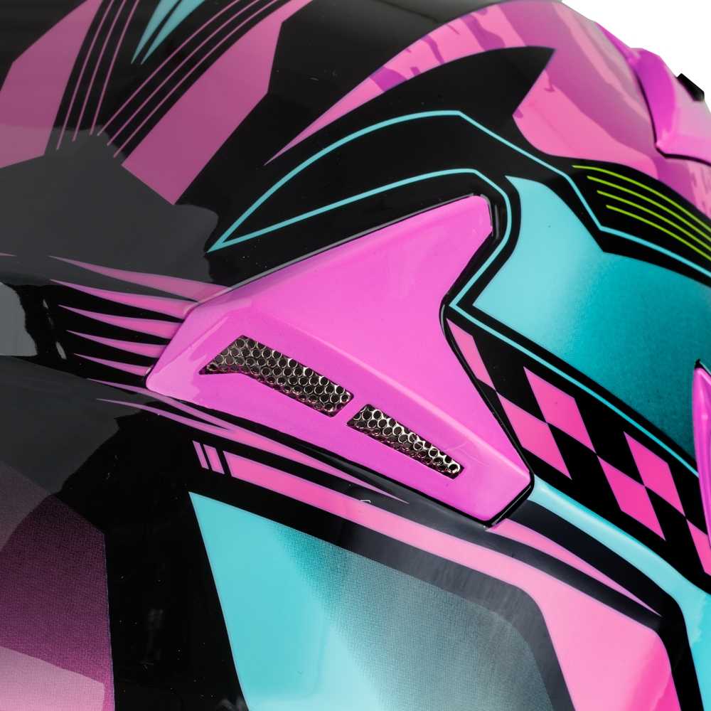 Apverčiamas motociklininko šalmas W-TEC Pezzon Magenta
