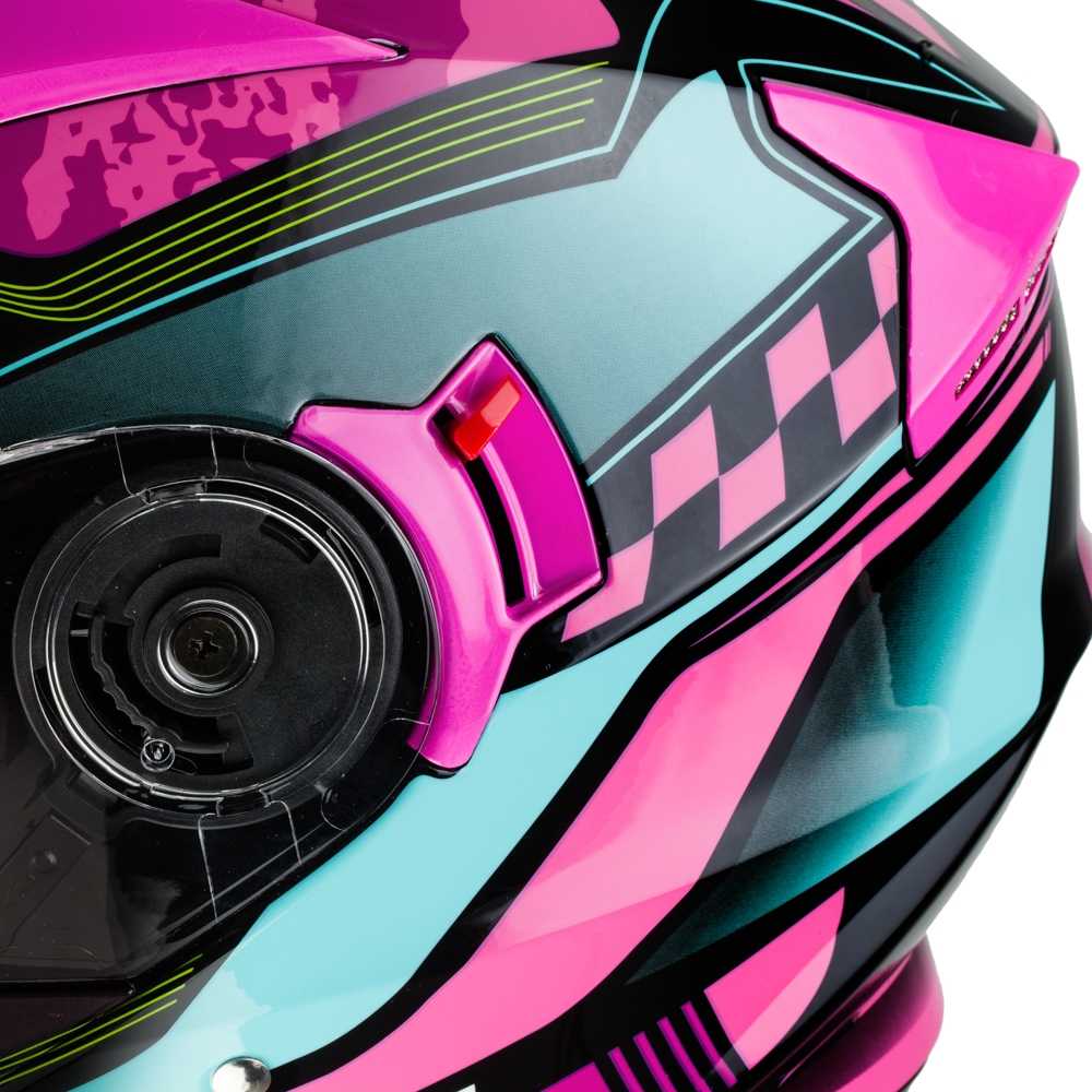 Apverčiamas motociklininko šalmas W-TEC Pezzon Magenta