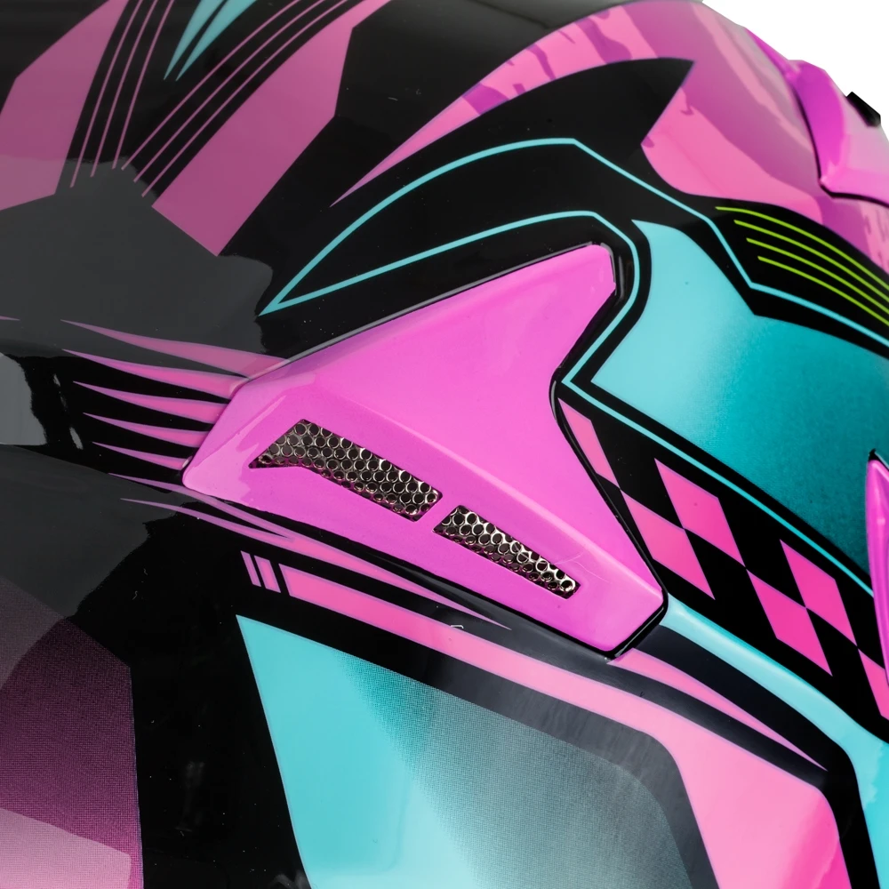Atverčiamas motociklininko šalmas W-TEC Pezzon Magenta