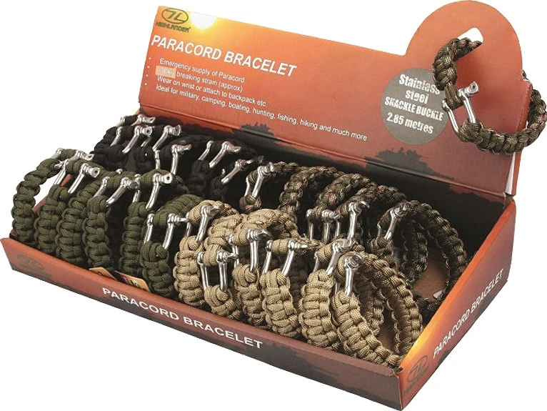 Apyrankė iš parašiutų virvės Highlander, Metal Clasp, juodas