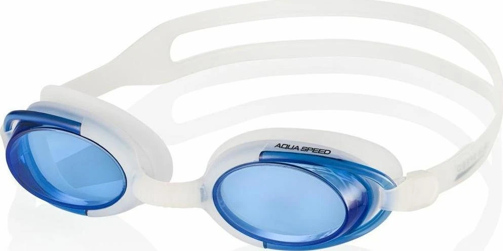 Plaukimo akiniai Aqua-speed Malibu balti ir mėlyni 61 008