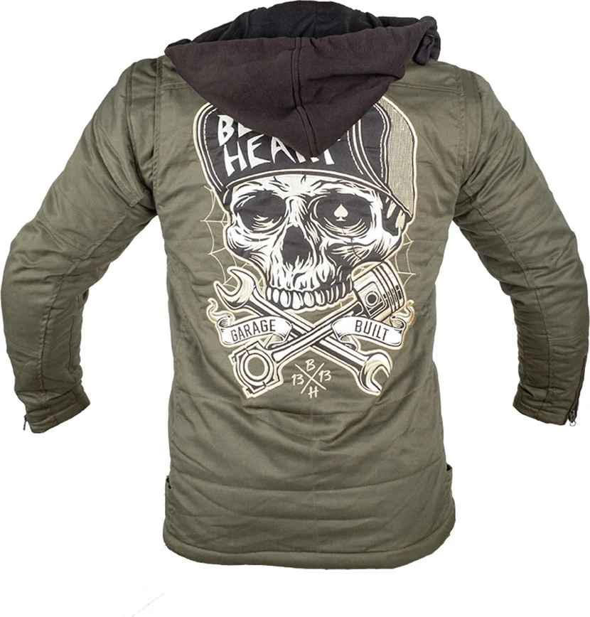 Vyriška aramido pluoštu sutvirtinta striukė W-TEC Juodas Heart Hat Skull