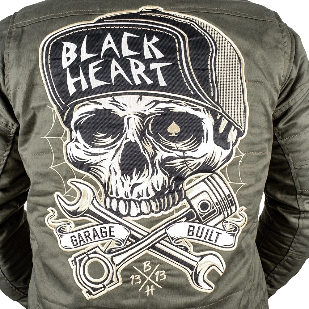 Vyriška aramido pluoštu sutvirtinta striukė W-TEC Juodas Heart Hat Skull