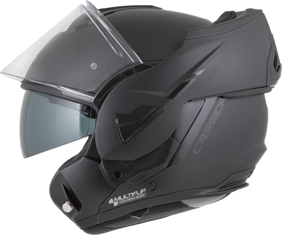 Atverčiamas motociklininko šalmas Cassida MultiFlip Solid BlackOut P/J