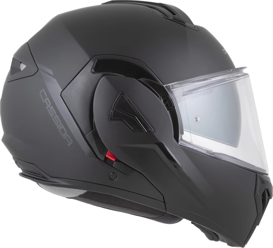 Atverčiamas motociklininko šalmas Cassida MultiFlip Solid BlackOut P/J