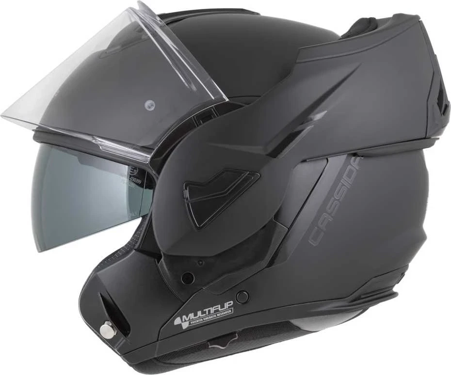 Atverčiamas motociklininko šalmas Cassida MultiFlip Solid BlackOut P/J