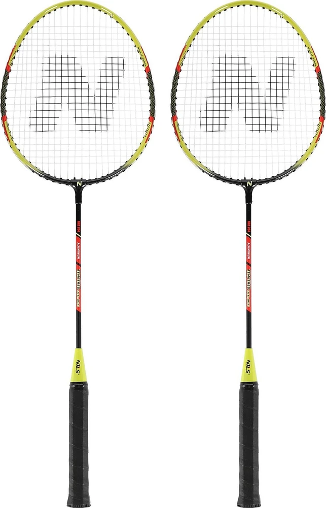 Badmintono raketės NRZ204-1 aliuminis + 3 plunksniniai voleniai + NILS dėklas