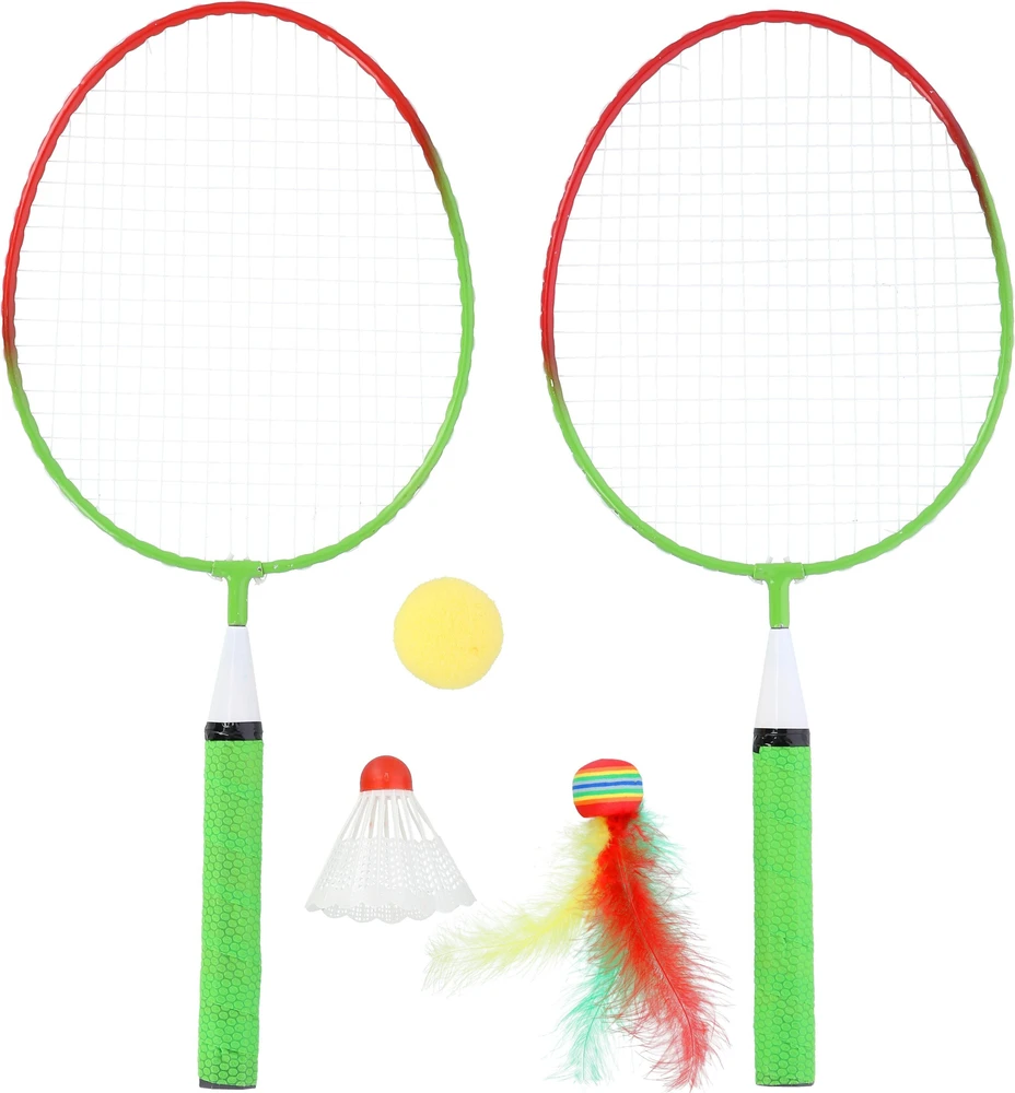 Badmintono rinkinys Nils NRZ051 Steel, 2 raketės, badmintono plunksniukai, kamuoliukai