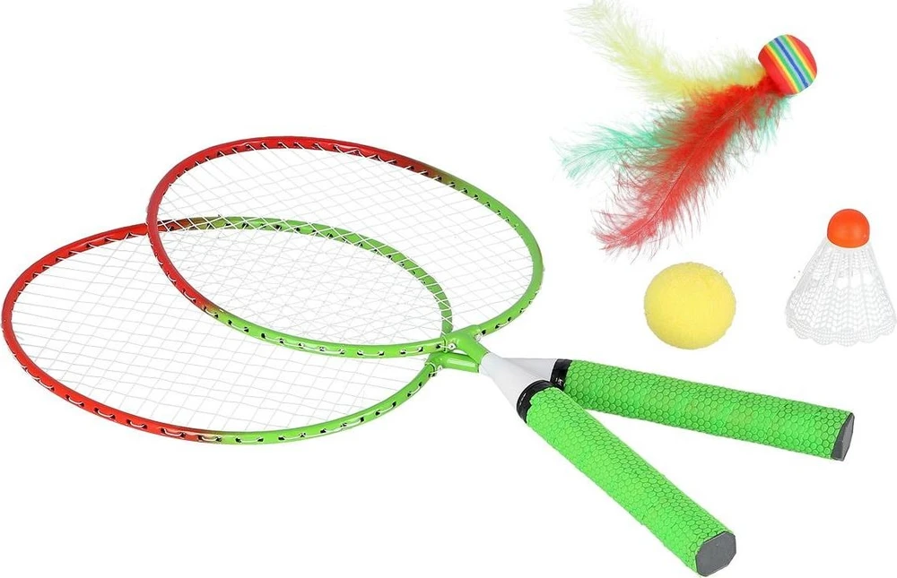 Badmintono rinkinys Nils NRZ051 Steel, 2 raketės, badmintono plunksniukai, kamuoliukai