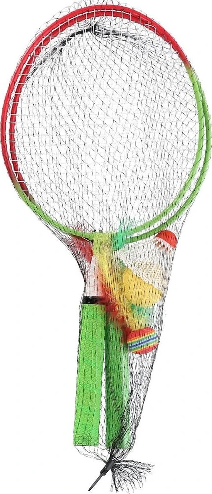 Badmintono rinkinys Nils NRZ051 Steel, 2 raketės, badmintono plunksniukai, kamuoliukai