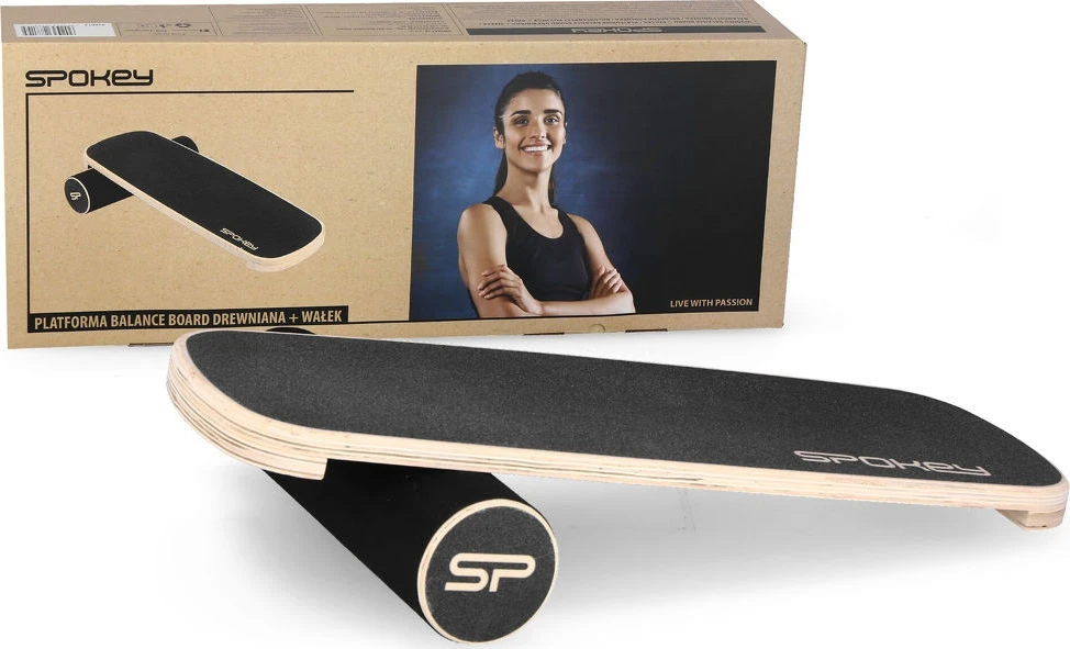 Balansinė lenta Spokey TRICKBOARD, juoda/ruda