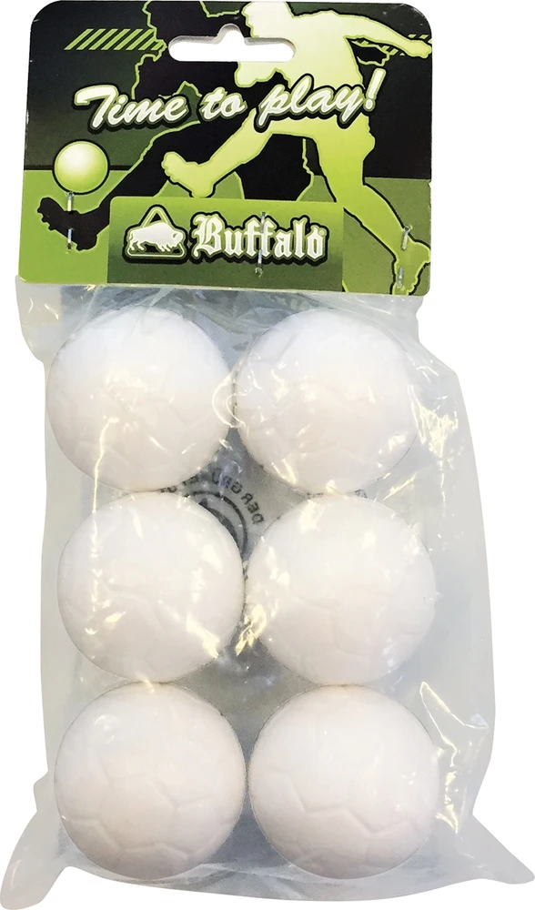 Balti stalo futbolo kamuoliukai Buffalo 36 mm (6 vnt.)