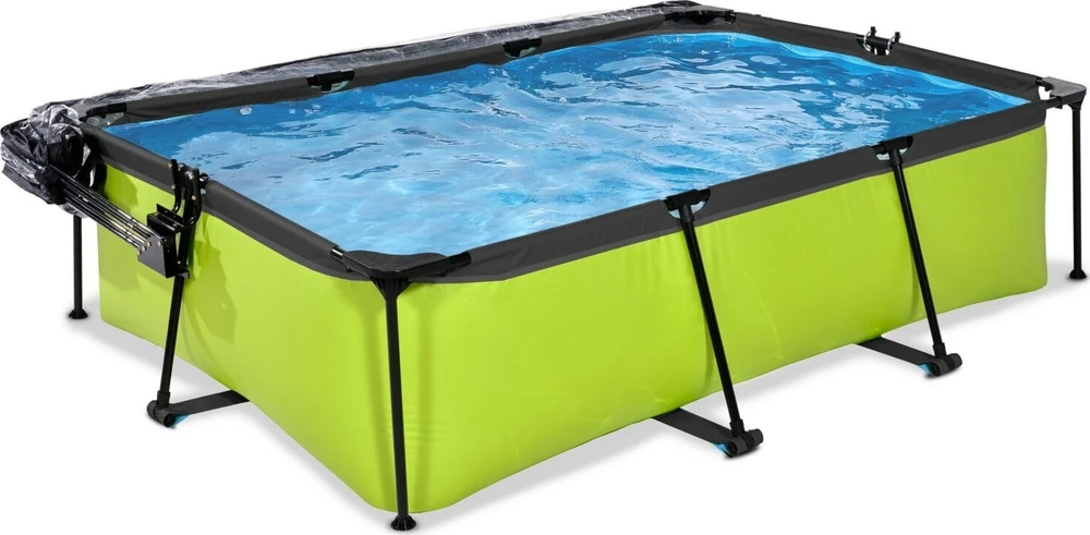 EXIT Lime baseinas 220x150x65 cm su stogeliu ir filtravimo siurbliu – žalias