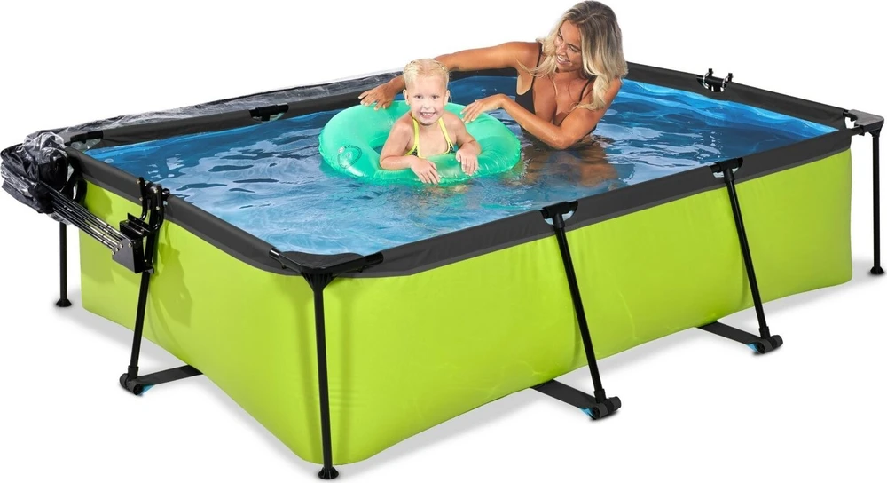 EXIT Lime baseinas 220x150x65 cm su stogeliu ir filtravimo siurbliu – žalias
