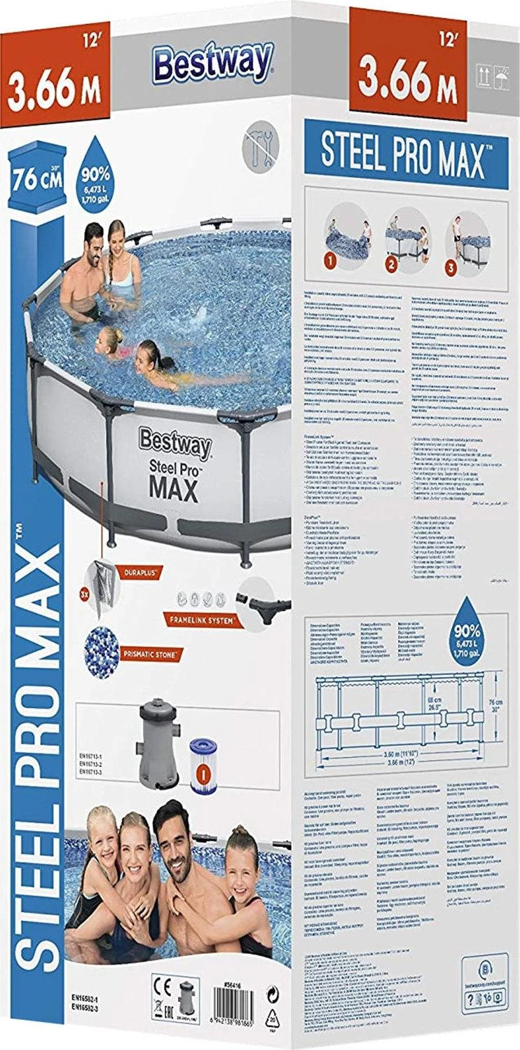 Baseinas su filtro pompa Bestway Steel Pro Max 3