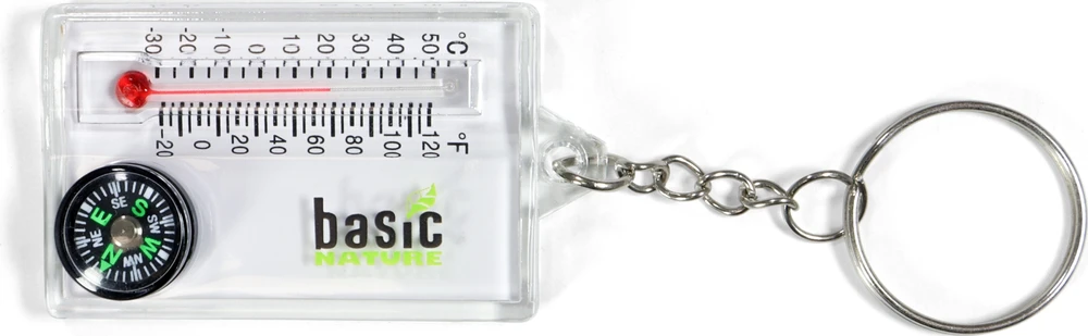 BasicNature kompasas su užtrauktuku ir termometru