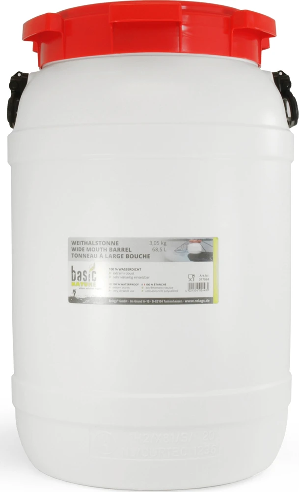 Statinė BasicNature Wide Mouth 68.5L, balta
