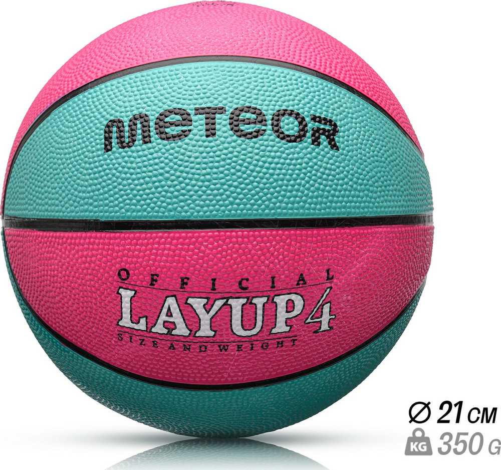 Krepšinio Kamuolys Meteor LAYUP #4 Rožinė/Mėlyna