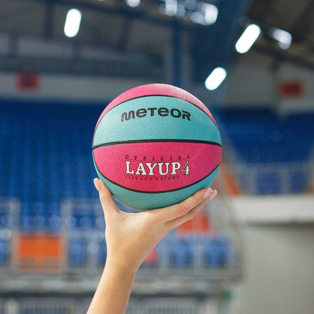 Krepšinio Kamuolys Meteor LAYUP #4 Rožinė/Mėlyna