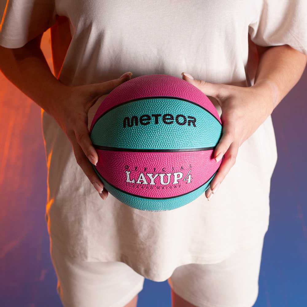 Krepšinio Kamuolys Meteor LAYUP #4 Rožinė/Mėlyna