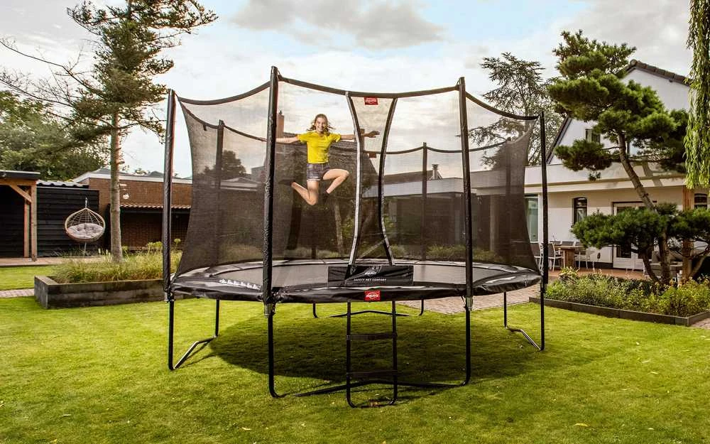Batutas BERG Favorit Regular 430, žalias, su saugos tinklu Comfort