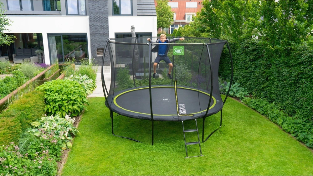 EXIT Silhouette trampoline ø244cm - juodas Lauke Turas Spyruoklė Ant žemės pastatomas batutas