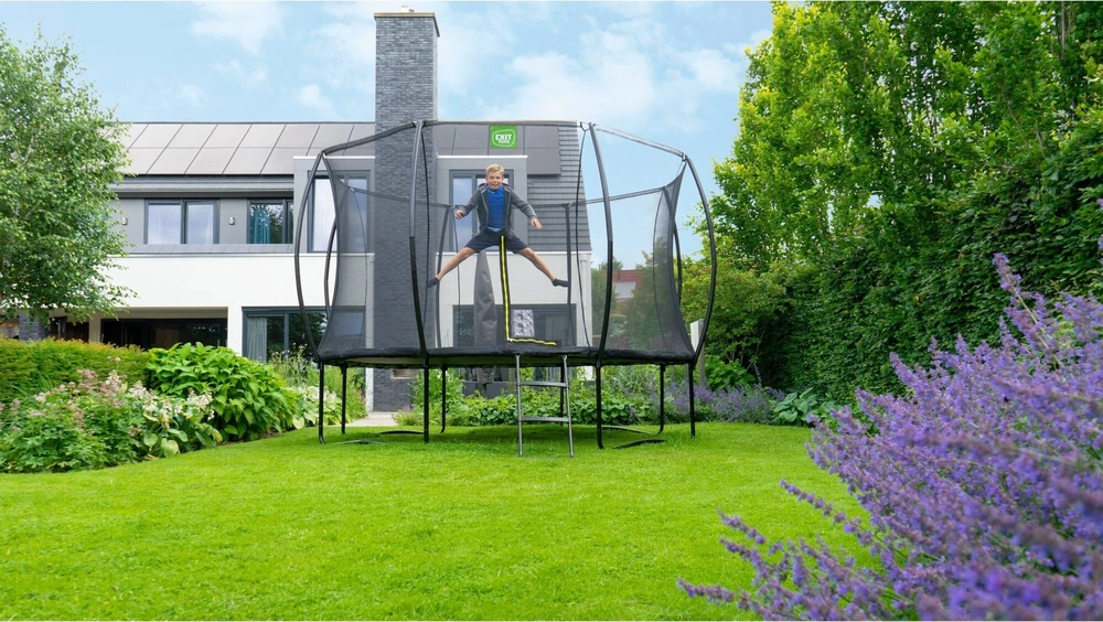 EXIT Silhouette trampoline ø366cm - juodas Lauke Turas Spyruoklė Ant žemės pastatomas batutas