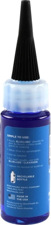 Benchmade Mėlyna Lube 1.25 oz. knife conserve agent.