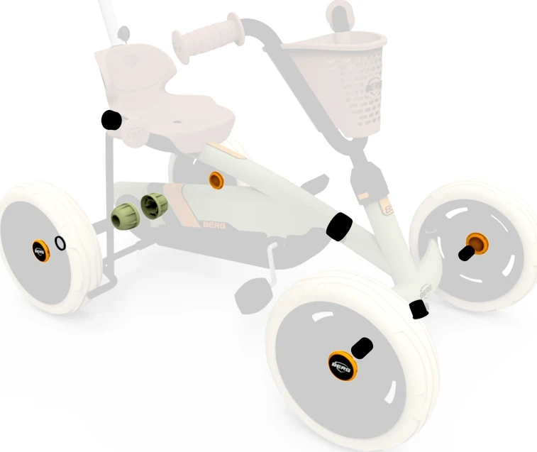 Berg Buzzy 2-in-1 – plastikinės dalys, Retro Žalias