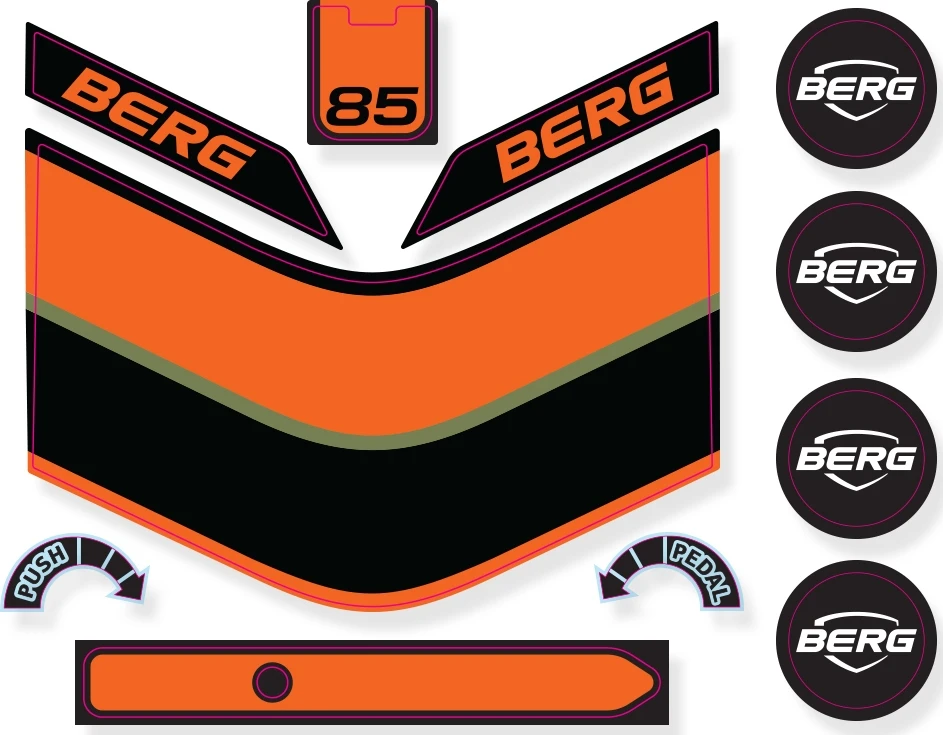 Berg Buzzy 2-in-1 lipdukų rinkinys Retro Žalias