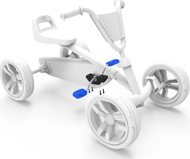 Berg Buzzy – alkūninis velenas su pedalais, mėlynas